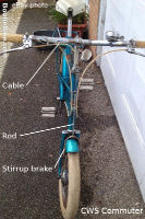 cws commuter with unusual cable and rod operated front stirrup brake