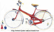 colour drawing of hermann klaue cross frame bicycle