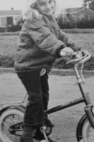 emma kennedy as a child on her raleigh rsw kids bike