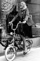 period photo of silvi vartan on small wheeler