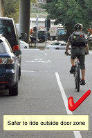 cyclist riding clear of door zone