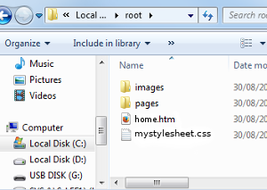 screenshot of root directory